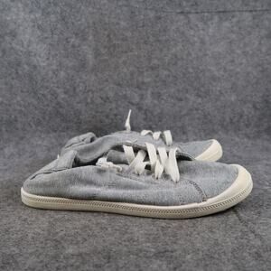 Mad Love Shoes Womens 8 Casual Sneakers Stretch Back Slip On Cruiser Grey Flats